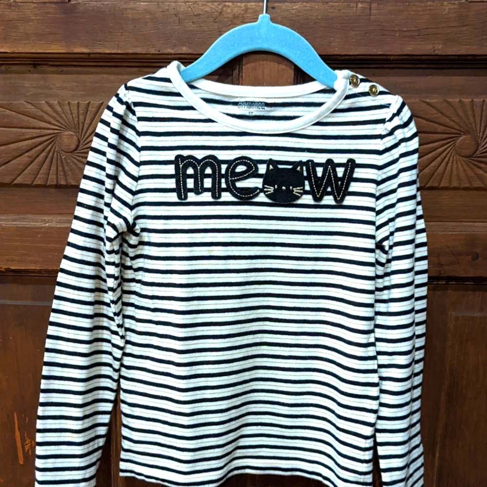 Gymboree, Girls Cat Meow Shirt, 5T